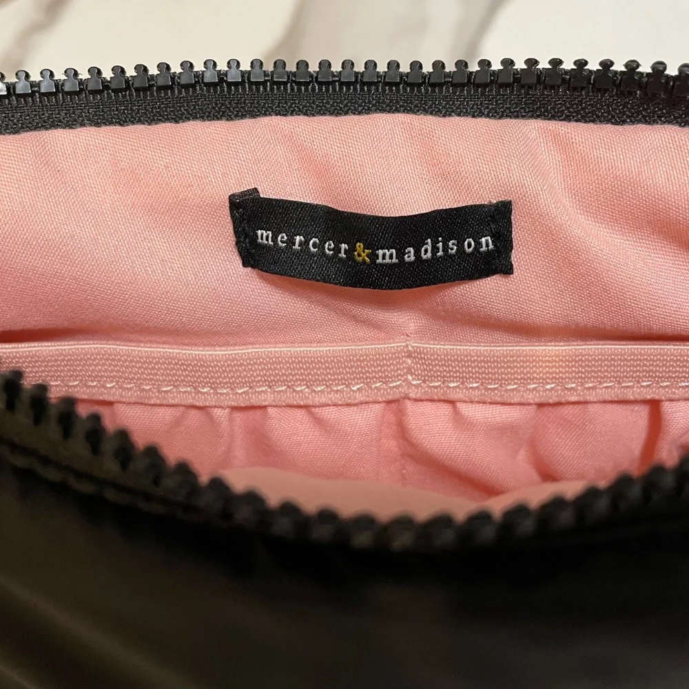 Mercer & Madison Black Crossbody with Pink Lining - Picture 3 of 9